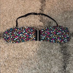 Floral bandeau bikini top